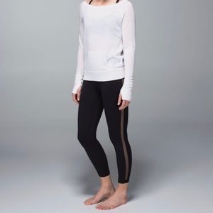Lululemon high times pant mesh panel luon black crop legging